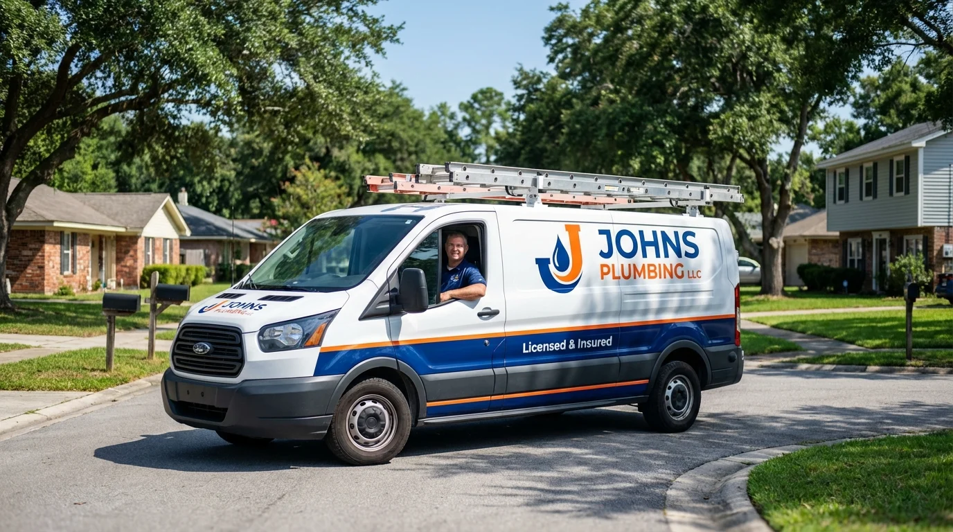 Johns Plumbing LLC service van in Nelsonville, OH