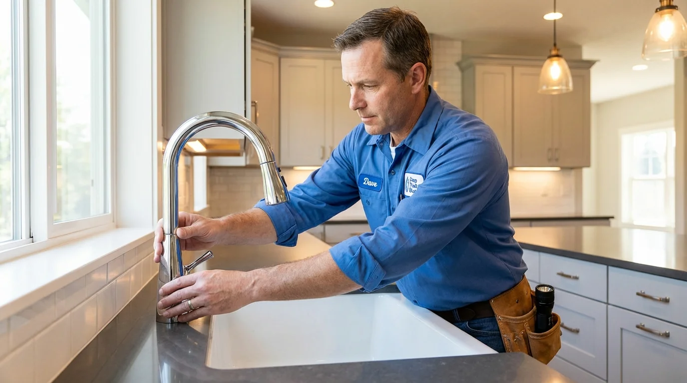 Kitchen faucet installation by Johns Plumbing LLC in Nelsonville